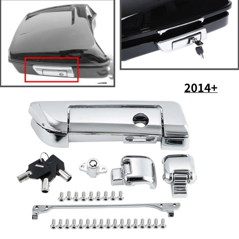 Chrome Pack Trunk Latches Key Hinges Fit for Harley Touring Tour Pak 2014-2024