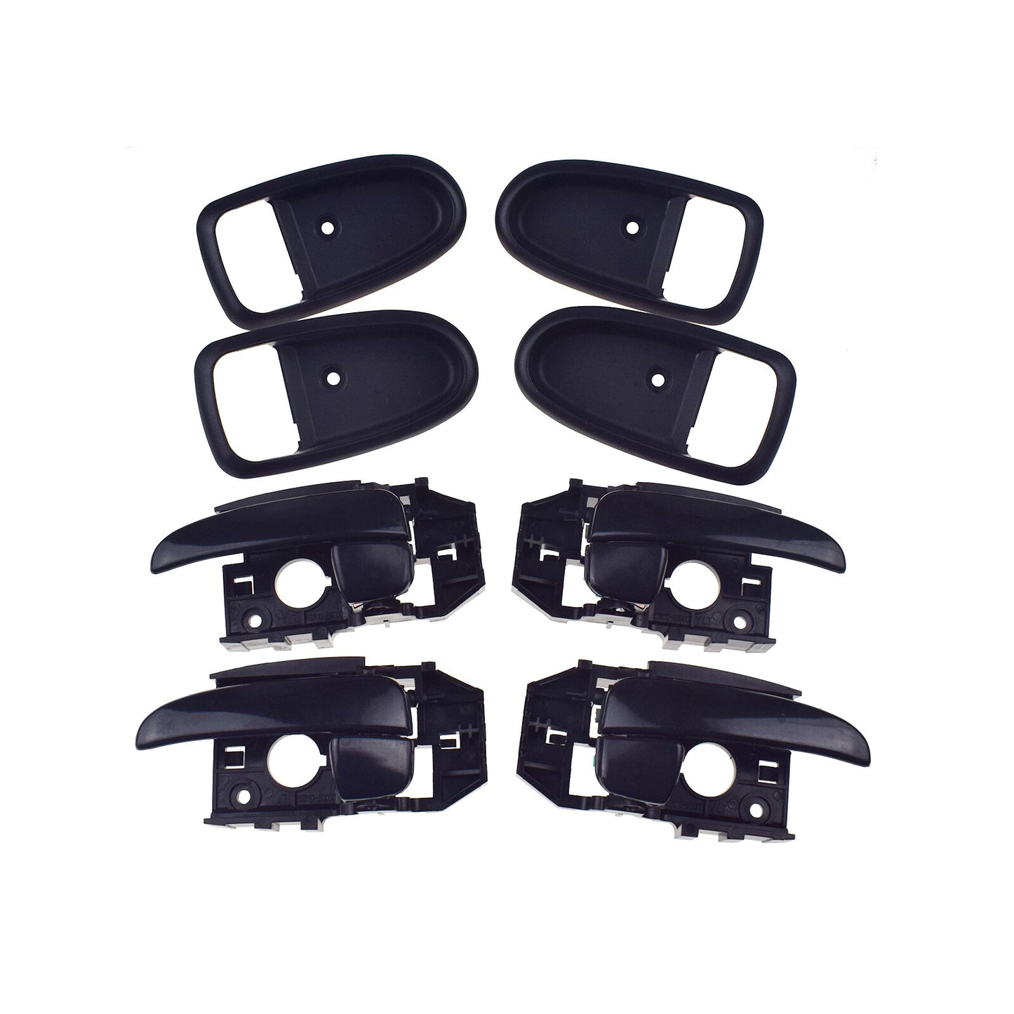 4-Piece Set Interior Door Handle and Bezel Trim Black for for Hyundai for Elantra 2001-2006- v