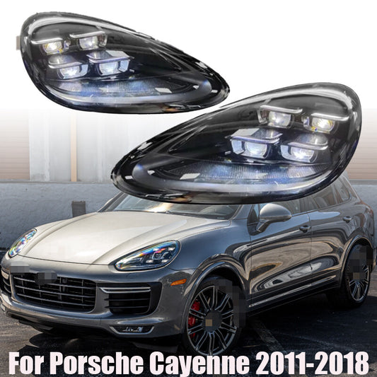 LED Headlight Assembly for Cayenne 2011-2018 Animation Front Lamps Pair n