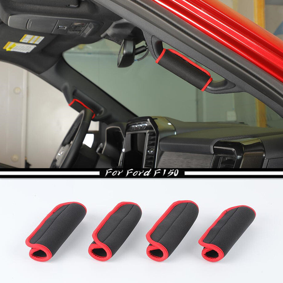 For 21-2023 F150 Red A/B Pillar Handle Protection Soft Cloth Trim v