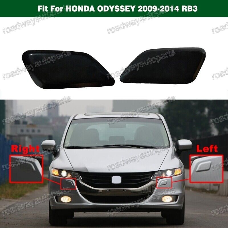 Pair Front Headlight Washer Nozzle Jet Cover Cap for HONDA ODYSSEY 2009-2014 RB3 Q