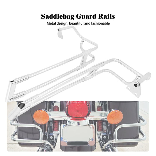 Chrome Hard Saddlebag Guard Rails for Harley Touring Road Electra Glide 14-2023
