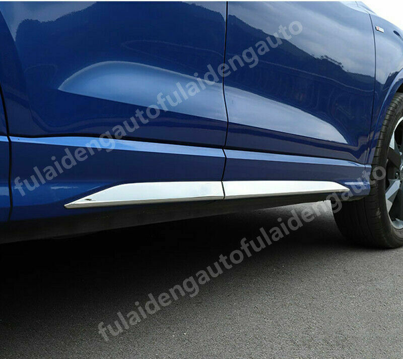 for Audi Q3 2019 2020 2021 Chrome ABS Door Body Side Skirt Molding Cover Trims