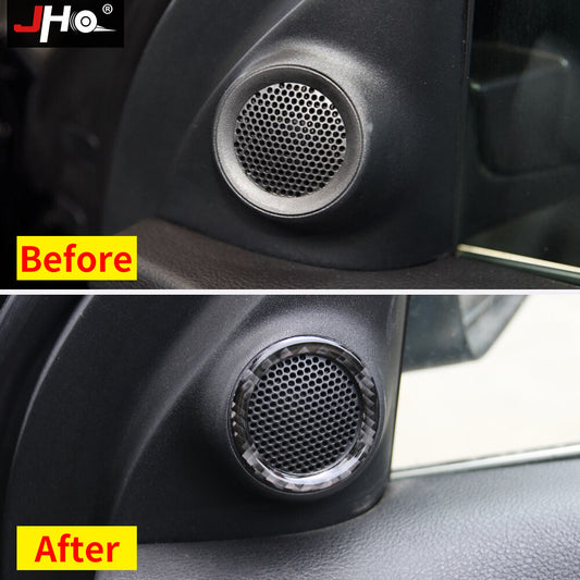 Carbon Fiber Trunk Audio Speaker Ring Cover Trim for Jeep Grand Cherokee 2011-20