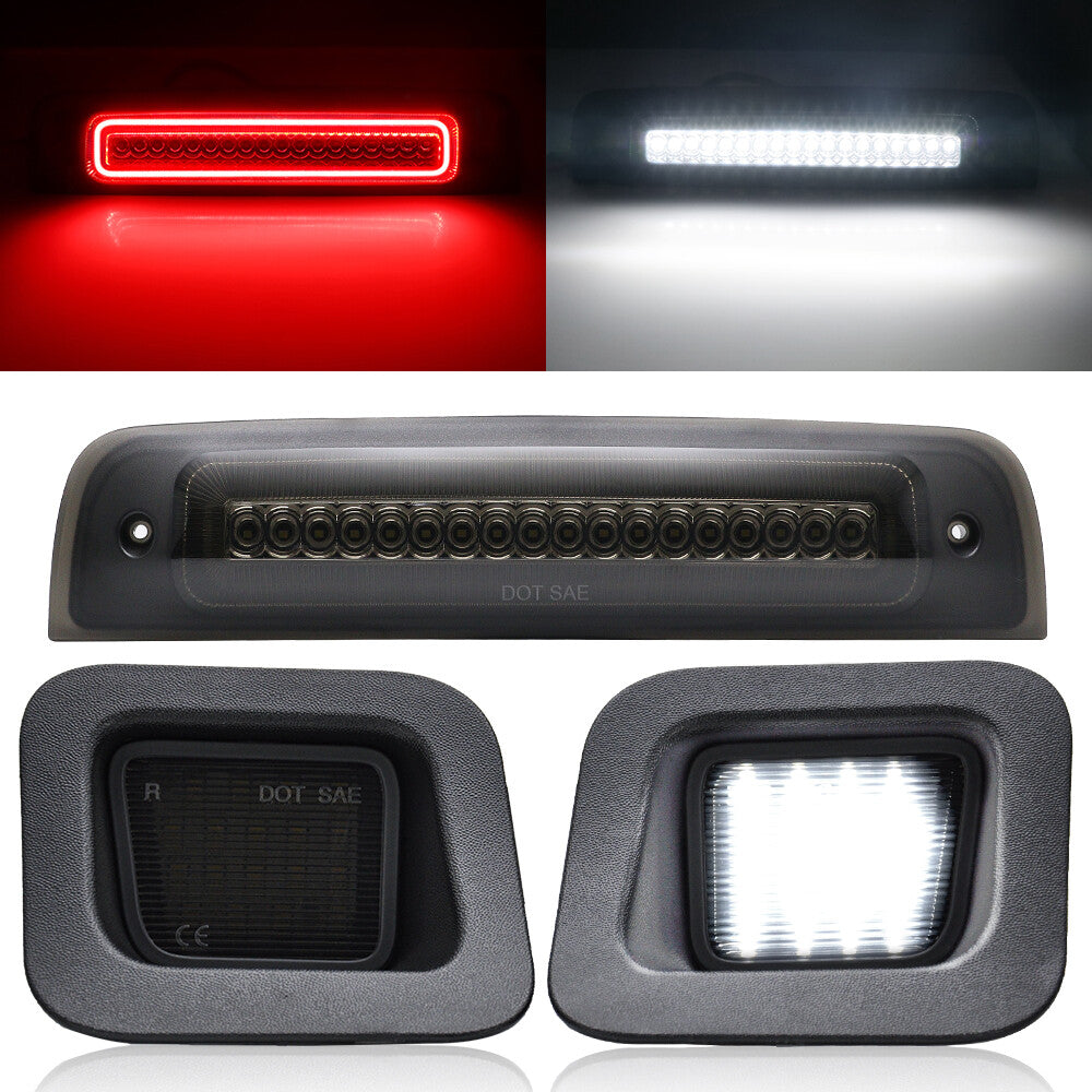 LED third brake light, LED license plate light, 2009-18 for Dodge for Ram 1500 2500 Q