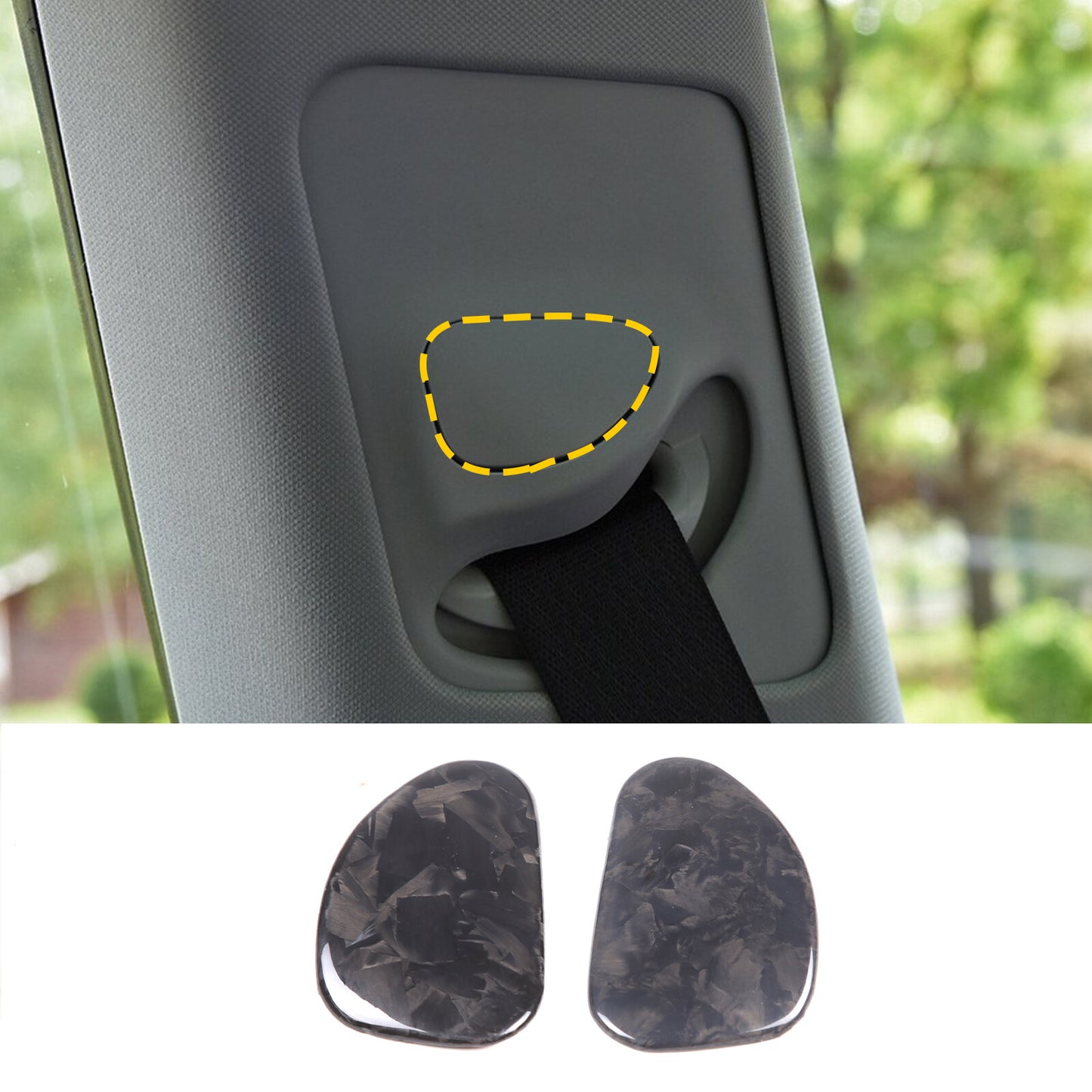 Forged carbon fiber seatbelt buckle cover fits Model 3/Y 16-22- n