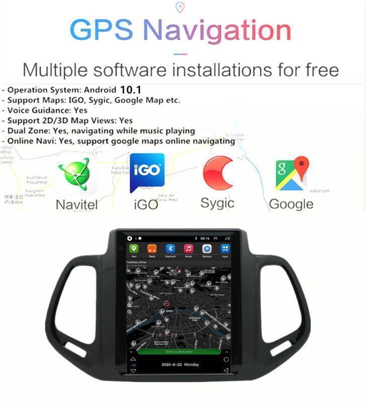 9.7 Vertical Screen Radio For 2017-2020 for Jeep Compass GPS NAVI Android 10.1 WiFi