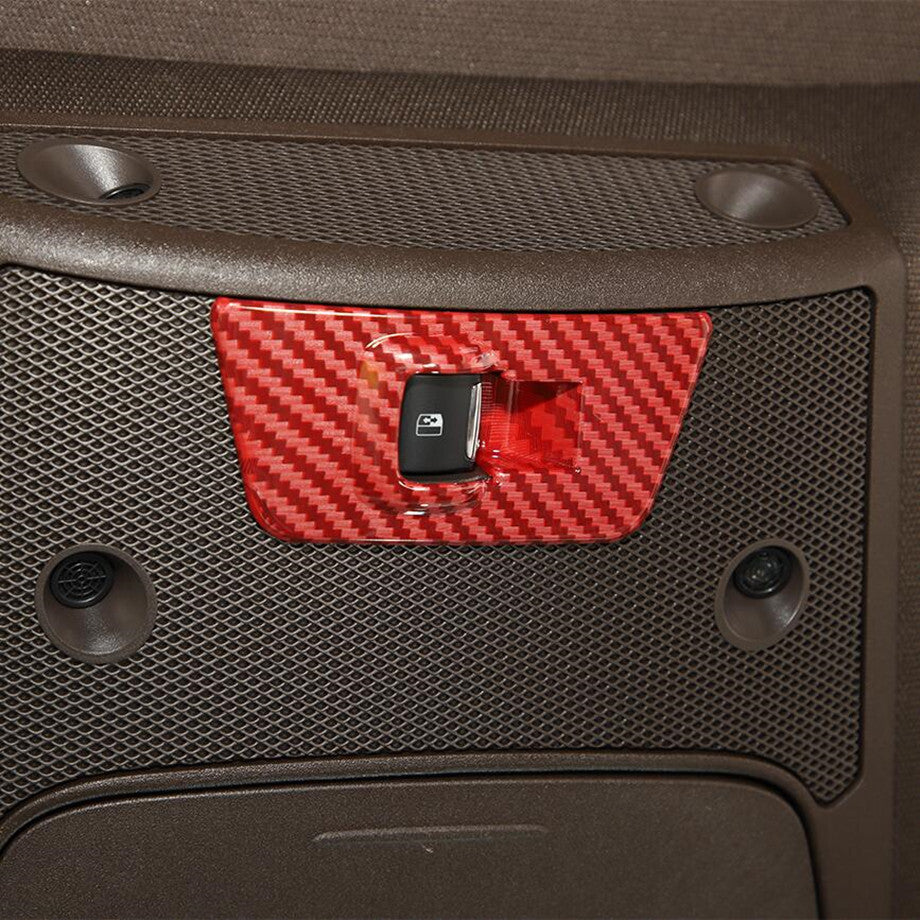 For 15-2020 F150 Red Carbon Fiber Tail Rear Small Window Switch Cover Trim v