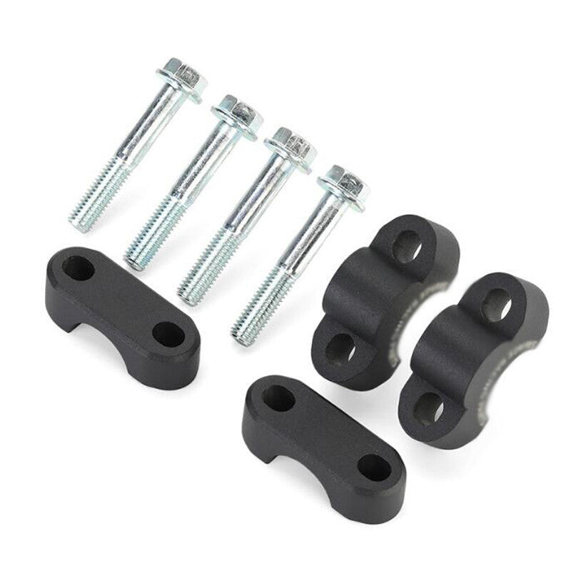 7/8 inch 22 mm Motorcycle Handlebar Stem Mounting Clip Adapter Black 2-Piece - n