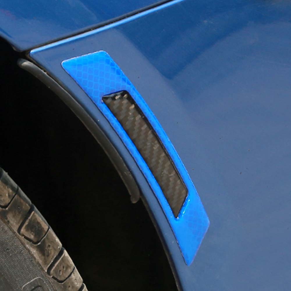 Blue with reflective carbon fiber wheel arch protection decorative stickers