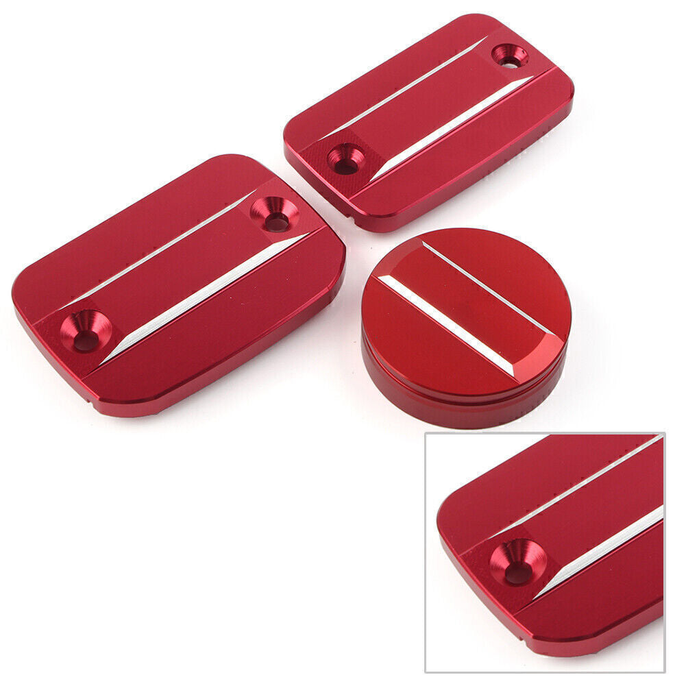 For Scrambler 1100 800 Front Rear Brake Clutch Fluid Reservoir Cap Cover Red