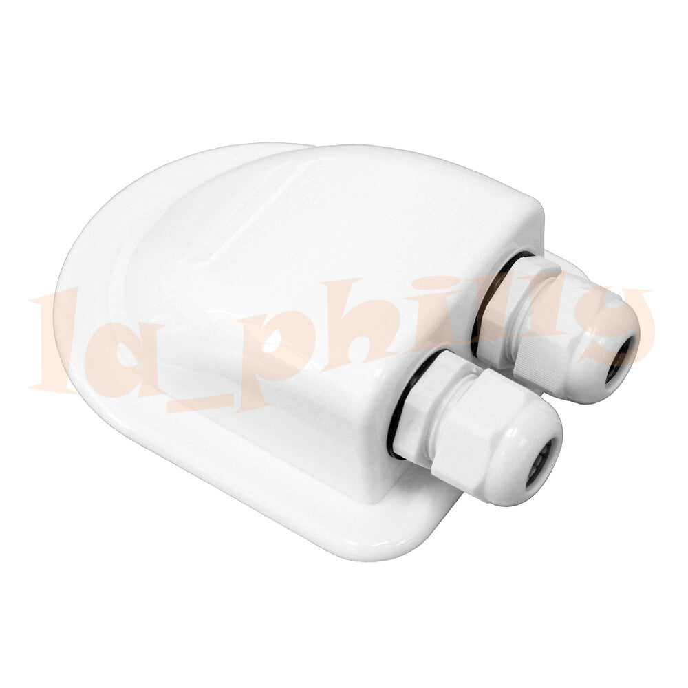 For RV Yacht Camper Caravan Boat Solar Panel Roof Wire Entry Double Hole | White Q