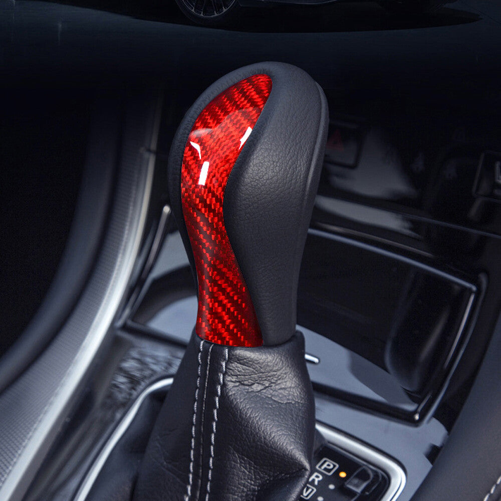 for Infiniti Q50 Q50L Q60 2014-2017 Red Carbon Fiber Gear Shift Knob Panel Cover