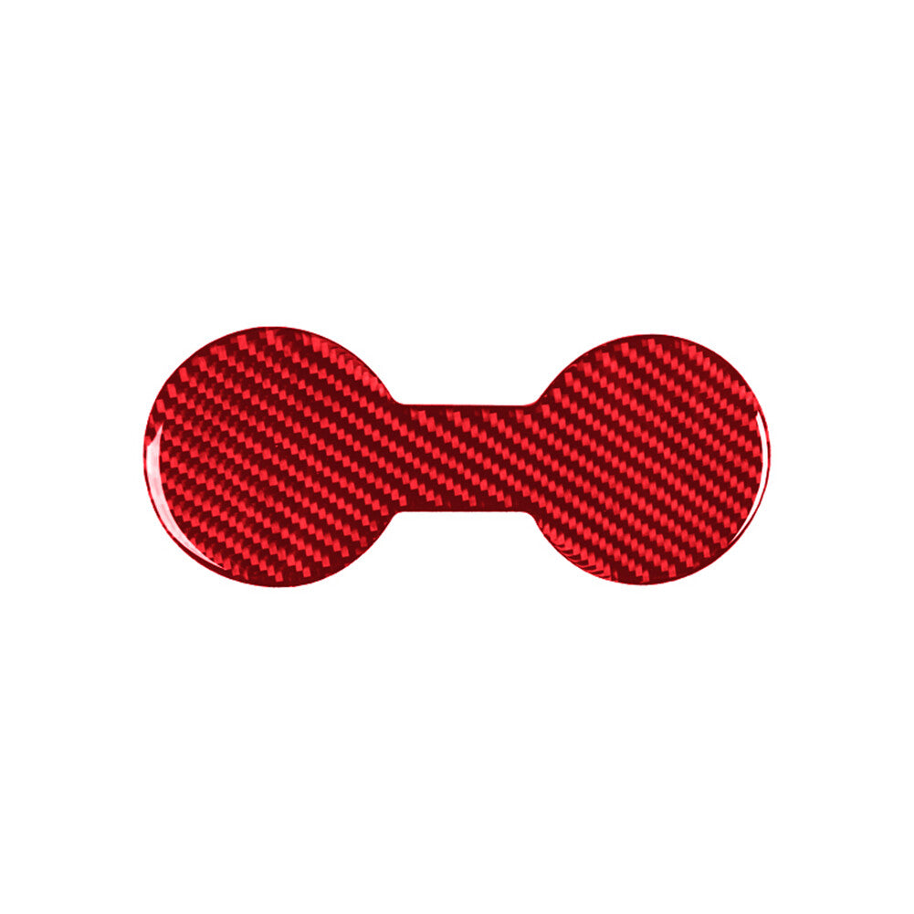 Red Interior Carbon Fiber Rear Cupholder Base Cover Trim  for ford  for Mustang Mach-E