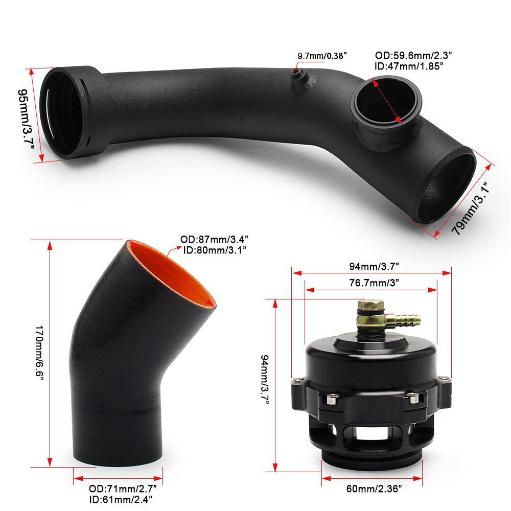 Air Intake Turbo Charge Hard Pipe Kit BOV for BMW N54 E88 E90 E91 E92 135i 335i