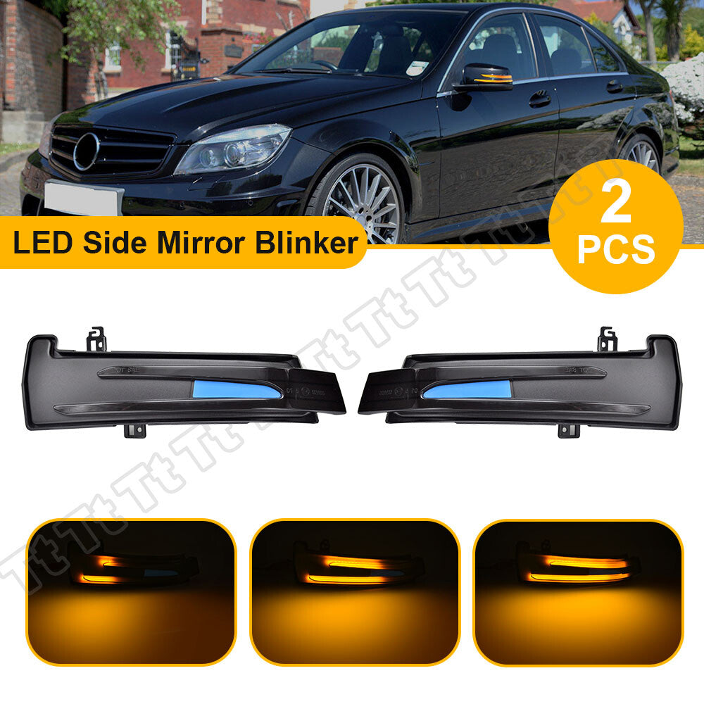 Sequential LED side mirror turn signals applicable to for Mercedes-Benz CES, CLA, CLS, GLK