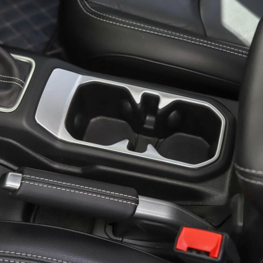 For 2018-2023 for Jeep for Wrangler JL Silver Interior Front Water Cup Holder Trim Cover v