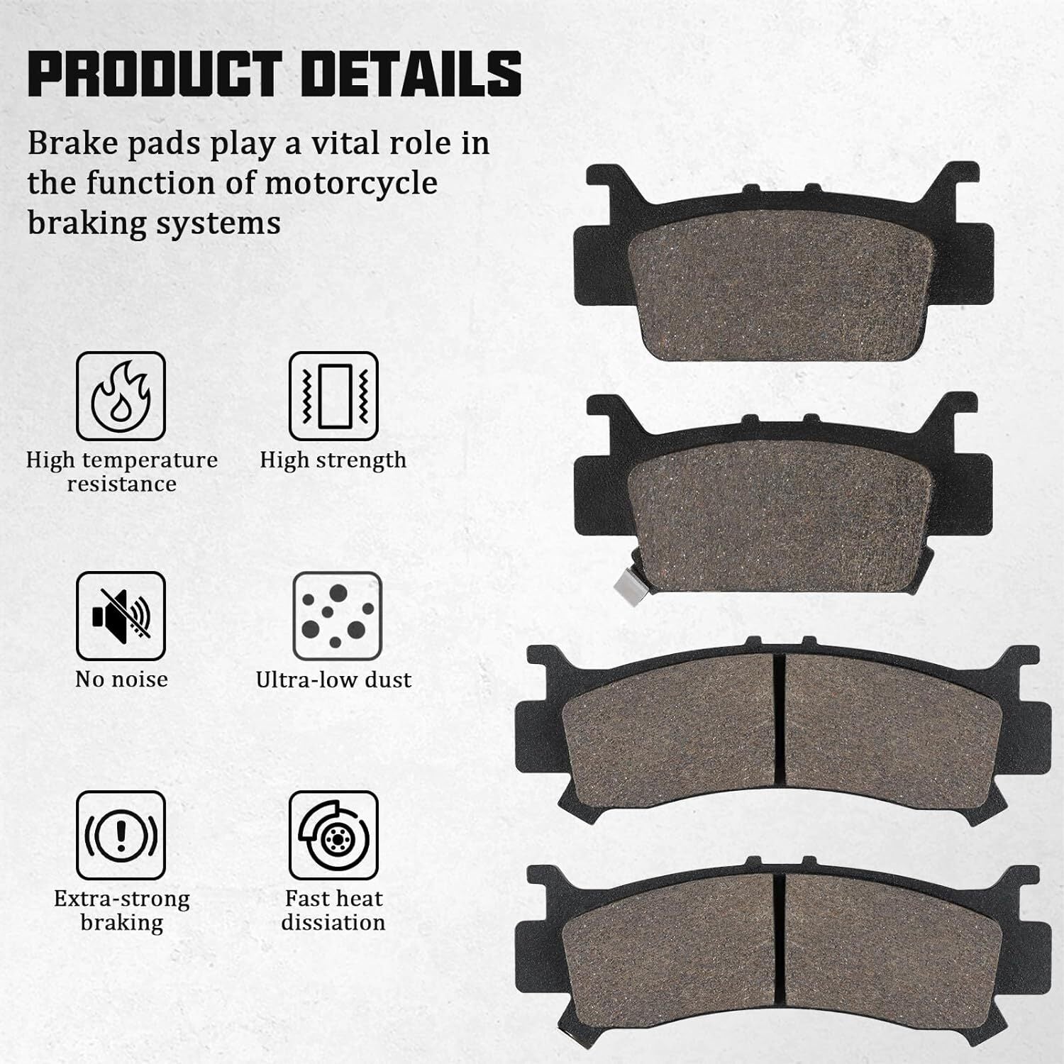 Brake Pad for Honda Talon 1000R 1000X SXS Replace 06451-HL4-A01 06452-HL4-A01