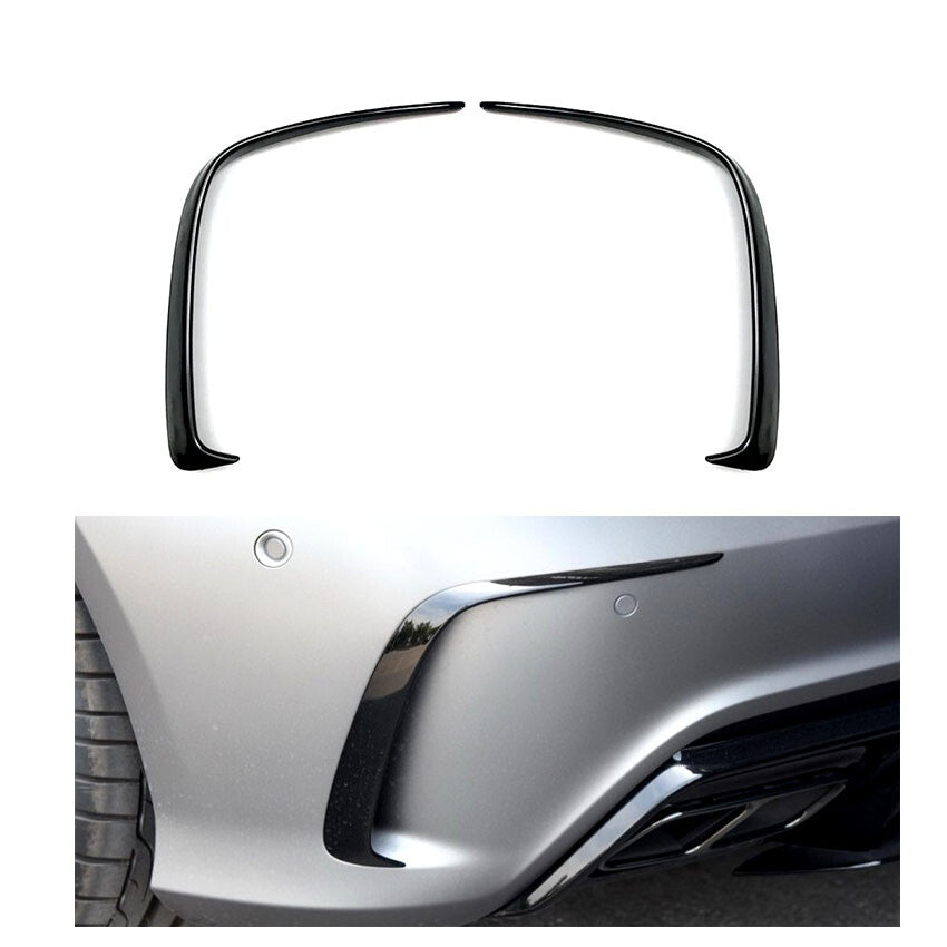 Fit for Benz A Class W176 A45 2016-2018 Glossy Black Rear Bumper Spoiler Trim n