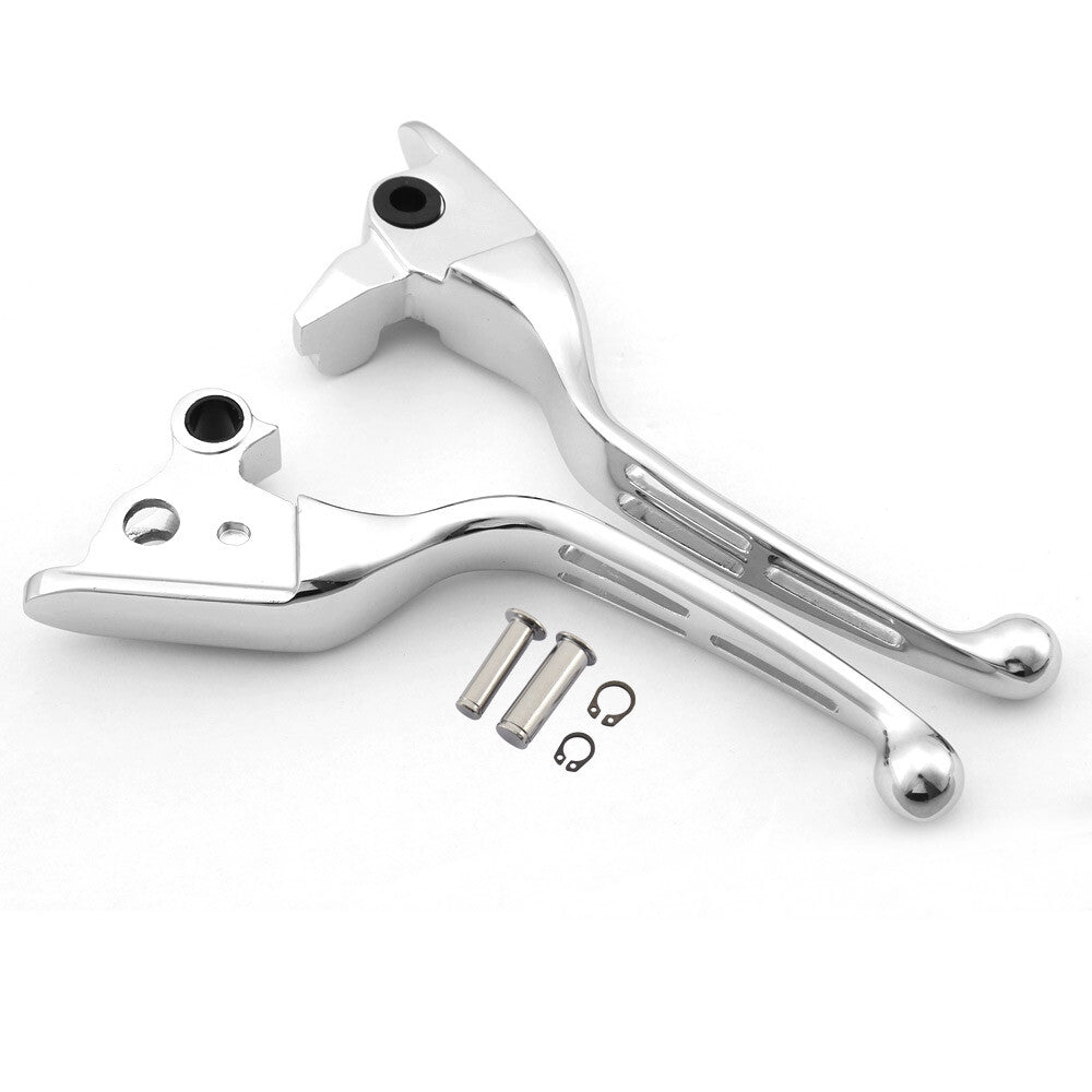 Chrome Brake Clutch Levers Fit for Harley Touring Street Glide Road King 08-2013 Q