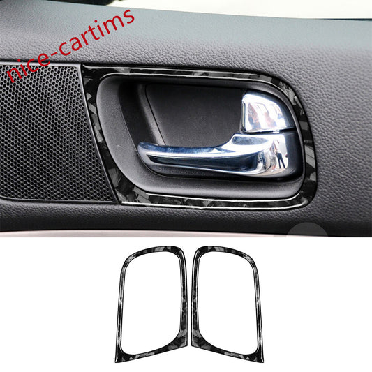 for Infiniti G37 2Dr 2010-13 Q60 14-15 Inner Door Handle Ring Trim Forged Carbon