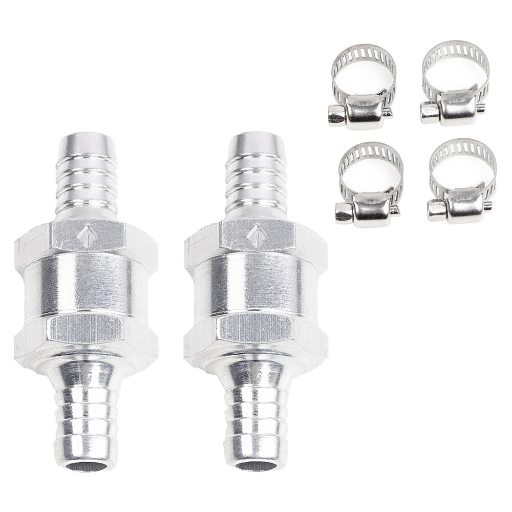 10mm Fuel Non Return One Way Check Valve Petrol Diesel 3/8+4Pcs Hose Clamps Q
