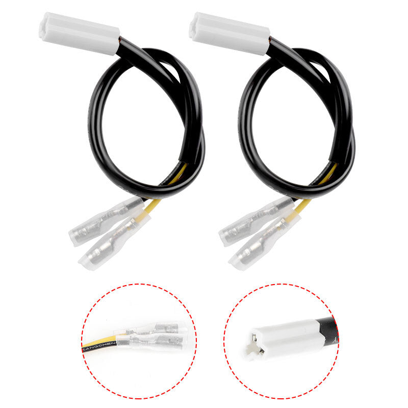 2X Turn Signal Light Adapter Plug Wiring Connectors for Yamaha YZF R1 R3 R6 FZ6R