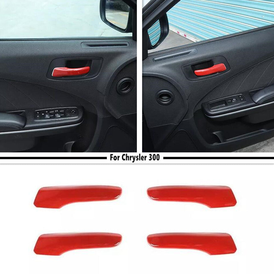 For 2011-2023 for Chrysler 300/Charger ABS Red Inner Door Handle Cover Trim Strip 4P v