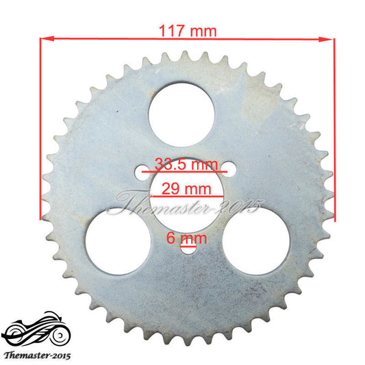 T8F 44T 29mm Rear Chain Sprocket 43 49 cc Pocket for Mini Dirt Bike ATV Quad Scooter Q