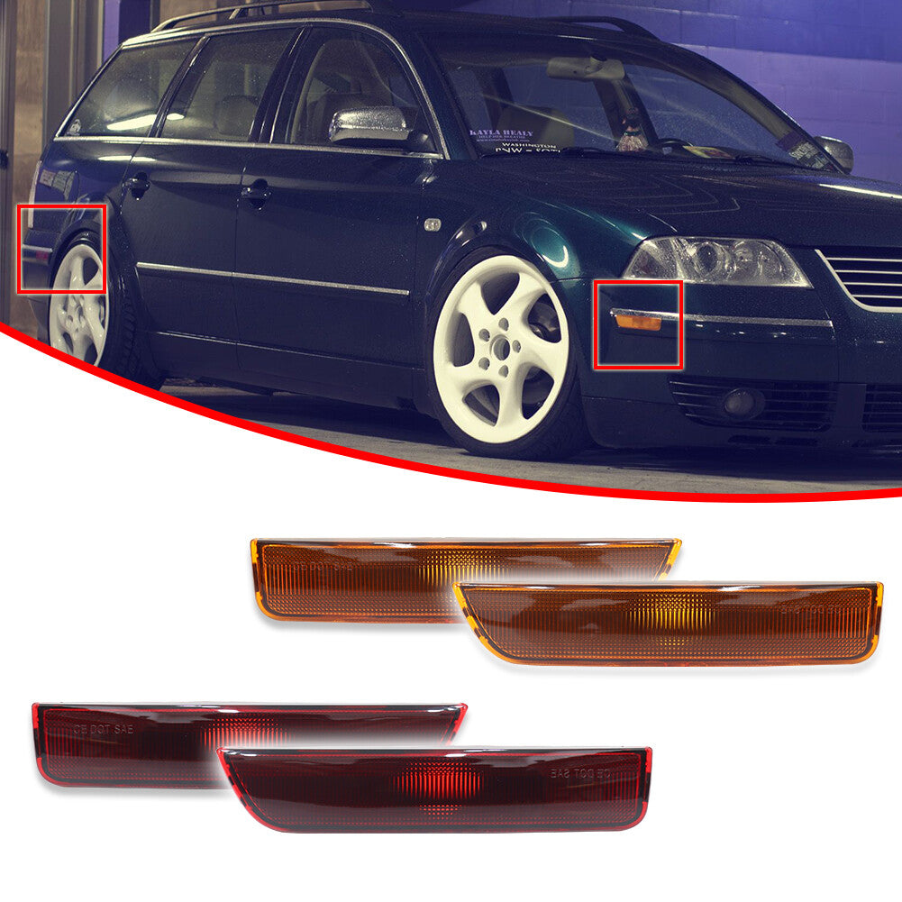 Applicable to 01-05 for VW for Passat B55 Front and rear bumper side marker light reflector amber red - v