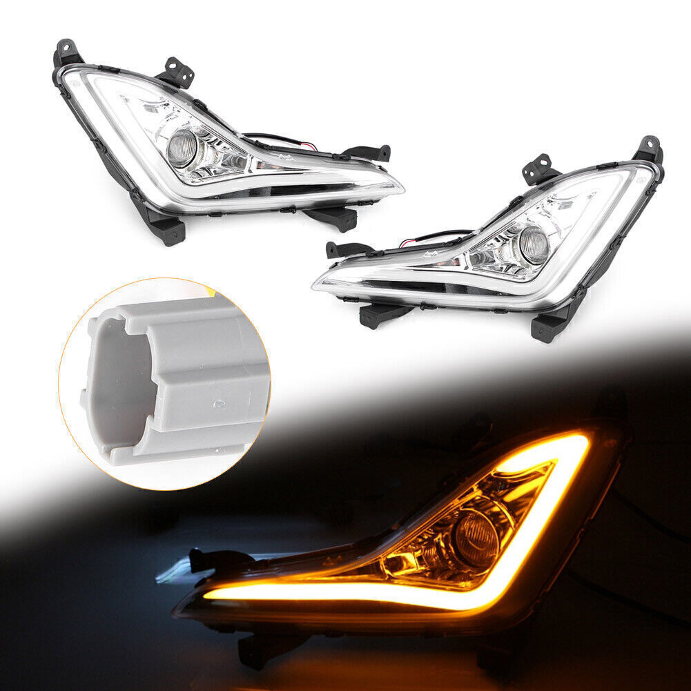 2x LED Daytime Running Fog Driving Lights Lamp DRL Fit for Hyundai for Elantra 2014-2015