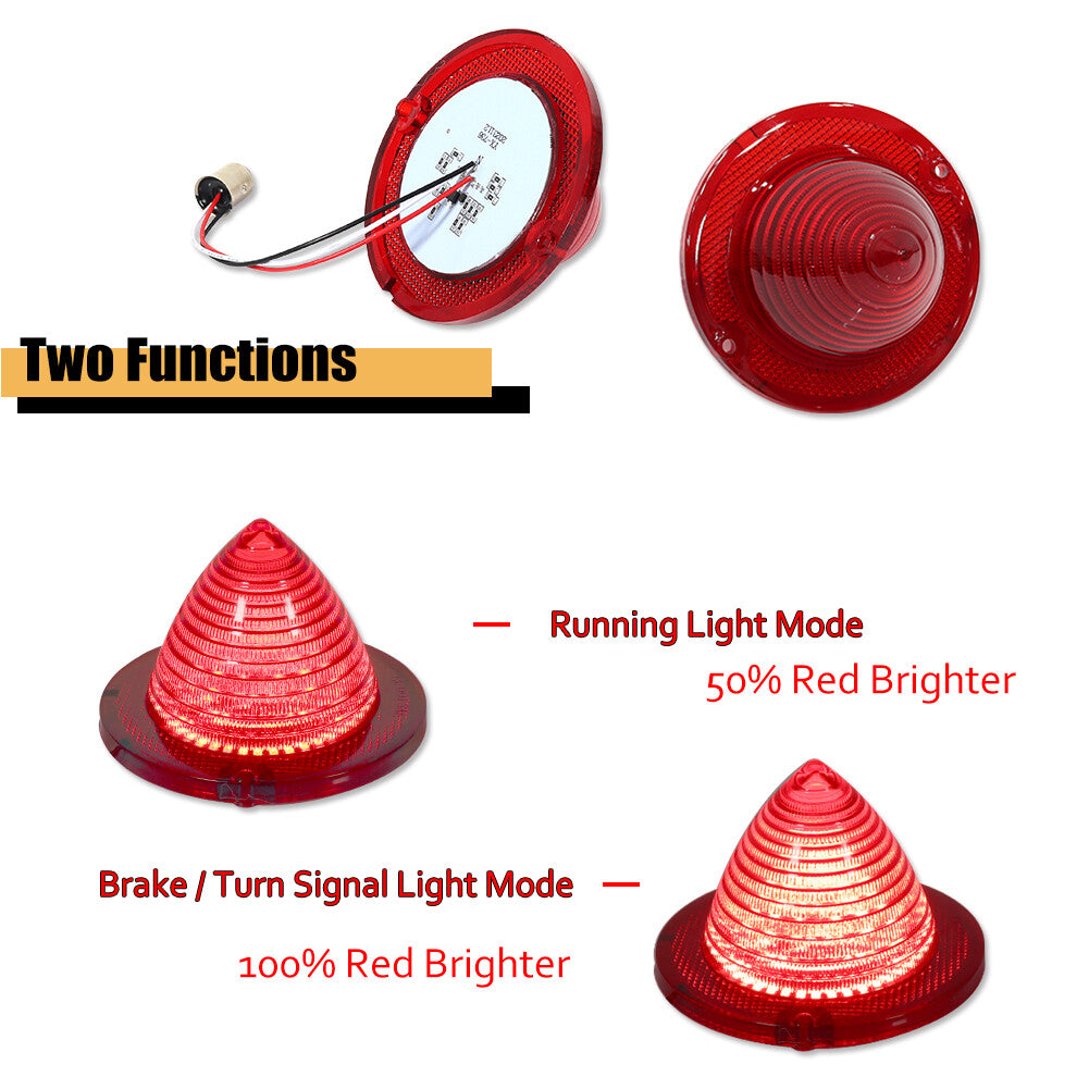 Suitable for 60-61 Impala El Camino Tail Light Red LED Guide Script Pair- v