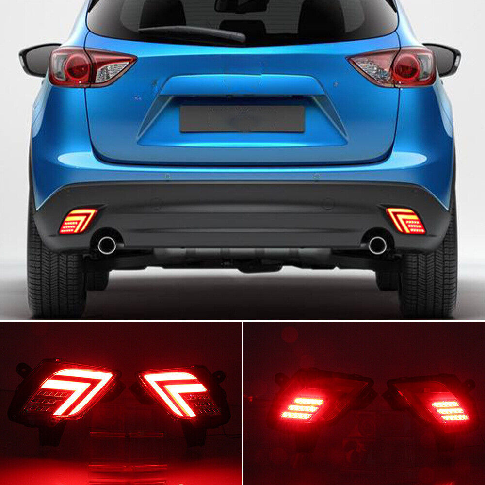 for Mazda CX-5 2013-2016 LED Rear Bumper Reflector Driving Brake Light Fog Lamp Q