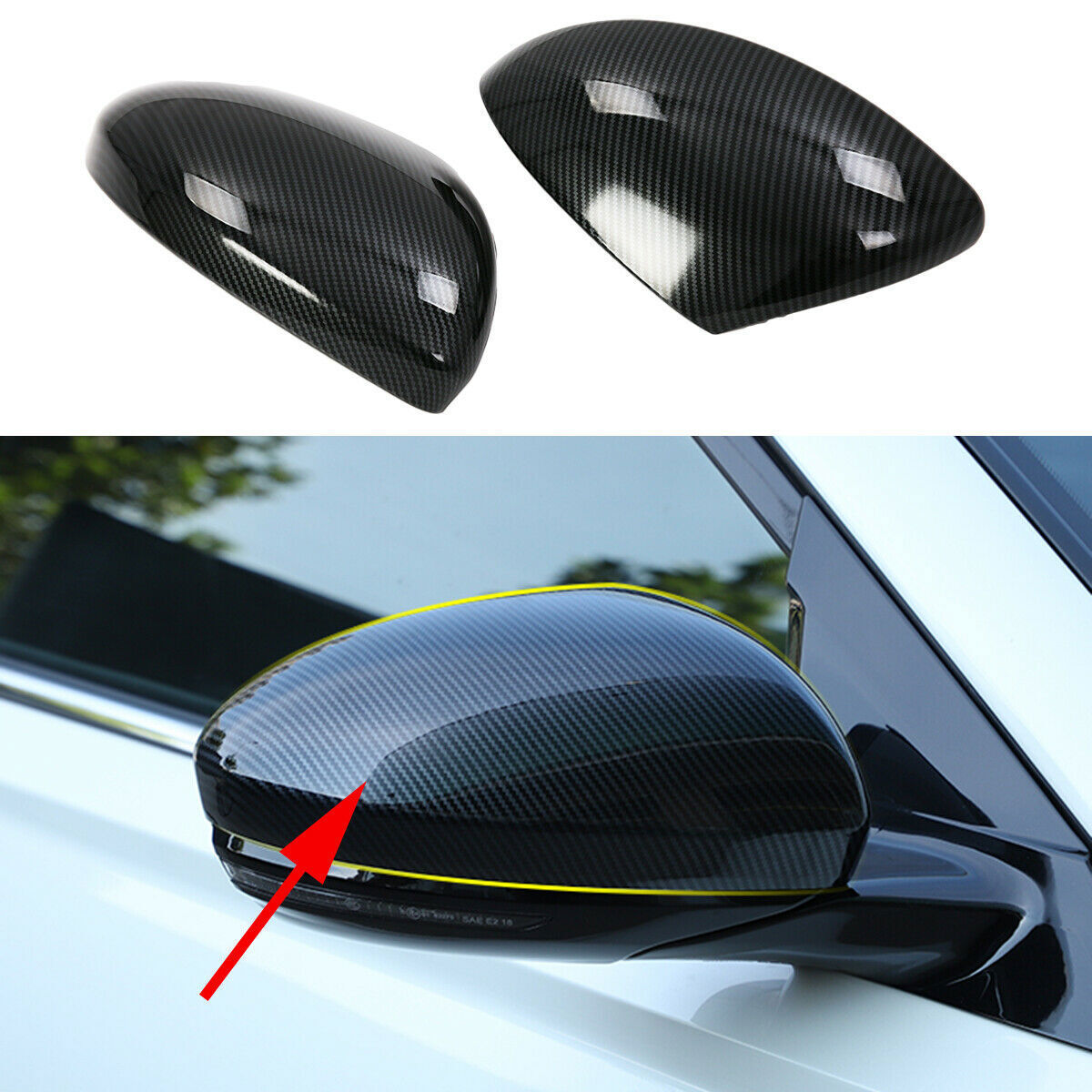 Carbon Fiber Color Cover for Nissan Altima 2019-2022 Rearview Mirror Cap Trims