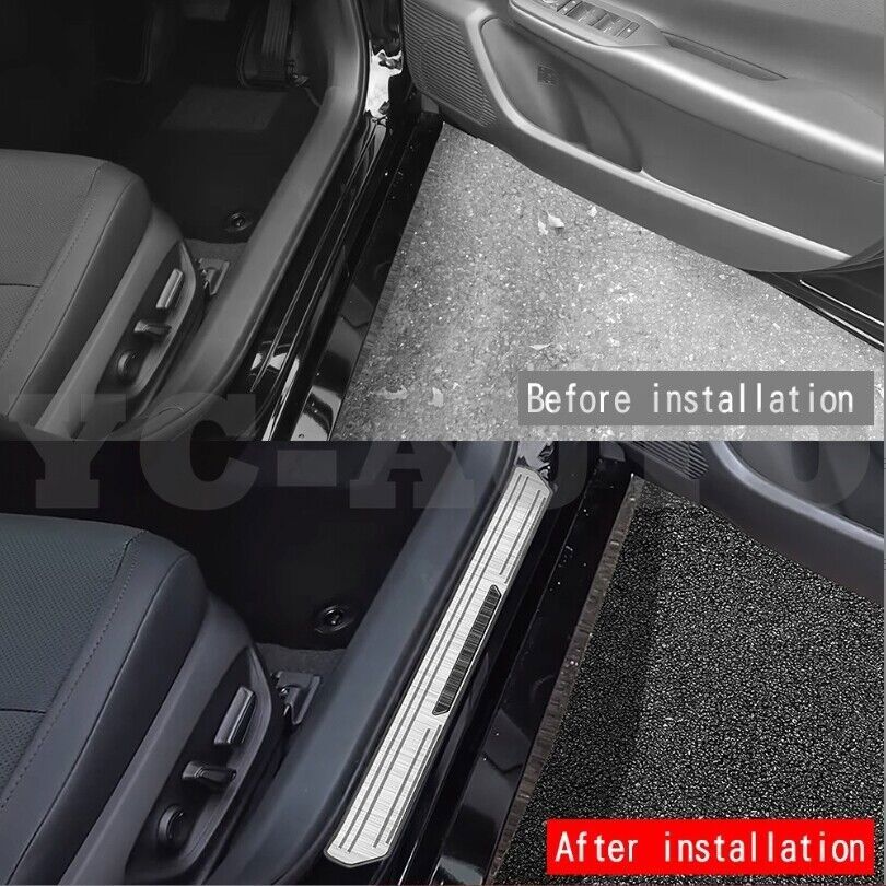 Silvery Stainless Steel Door Sill Scuff Plate For Prius 60 23-24 B n