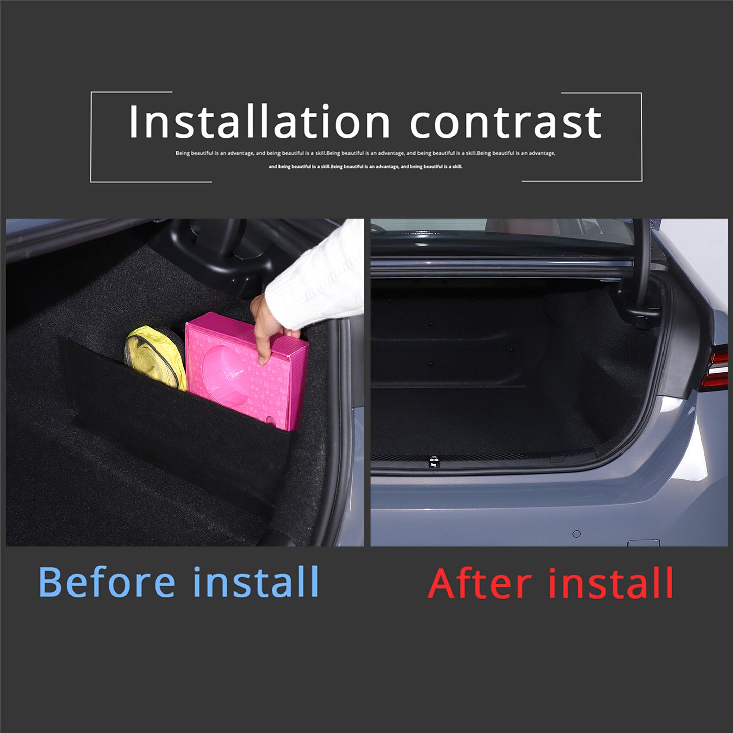 Trunk rear cargo panel trim for 5 2024-2025, black, 2-piece set. n