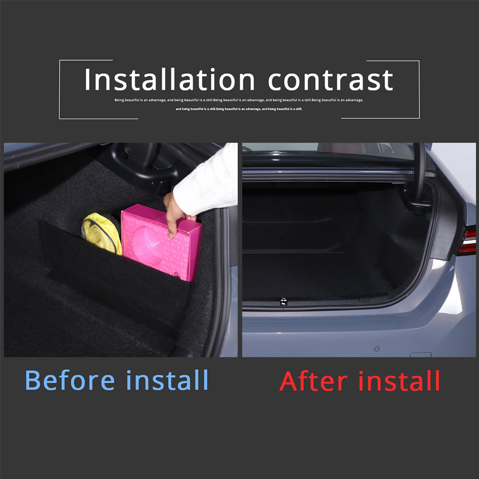 Trunk rear cargo panel trim for 5 2024-2025, black, 2-piece set. n