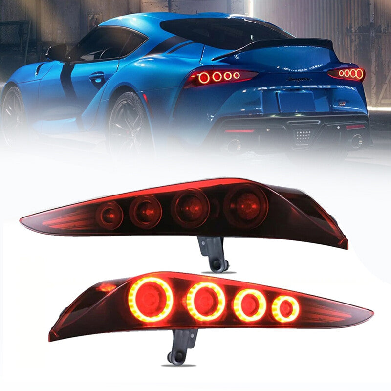 1. Dual LED red taillights for 2020-2024 for Toyota GR Supra A90/A91 with animation.