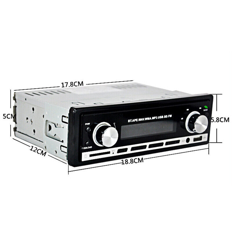 12V 1DIN Car Stereo Radio with Bluetooth FM Audio Player (MP3/USB/SD/AUX) - Dashboard n