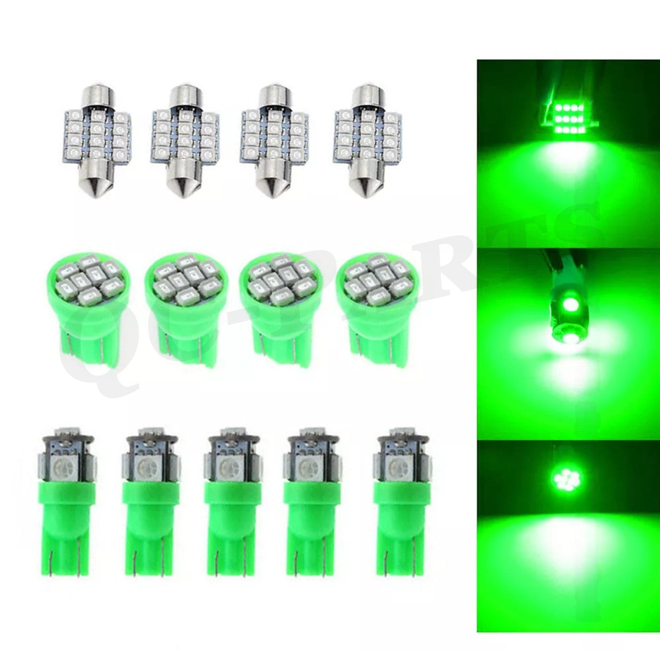 13-Piece Car Interior LED Light Kit for Dome Map License Plate Bulbs
