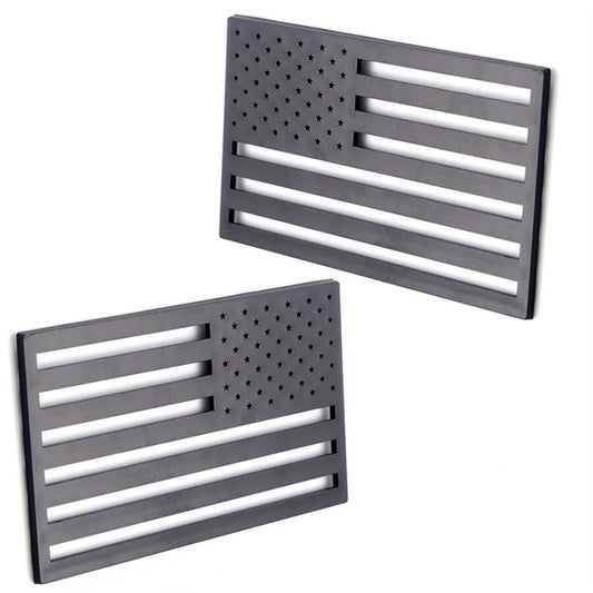 ABS American Flag Sticker Emblem Decal For Car Bike Truck Decoration Black 2pcs