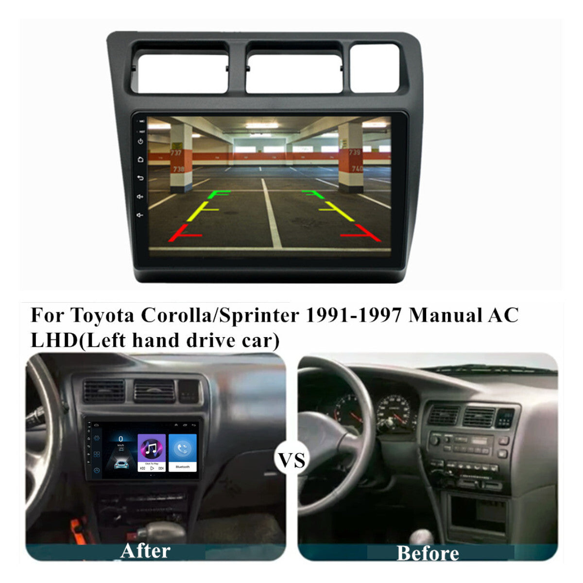 For 1991-1997 for Toyota for Corolla /Sprinter LHD Stereo Radio GPS Navigation WIFI FM 9