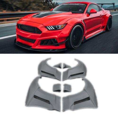 ROBOT Primer Black Wide Body Fender Flare Body Kit 6PCS for Ford for Mustang 2015-17