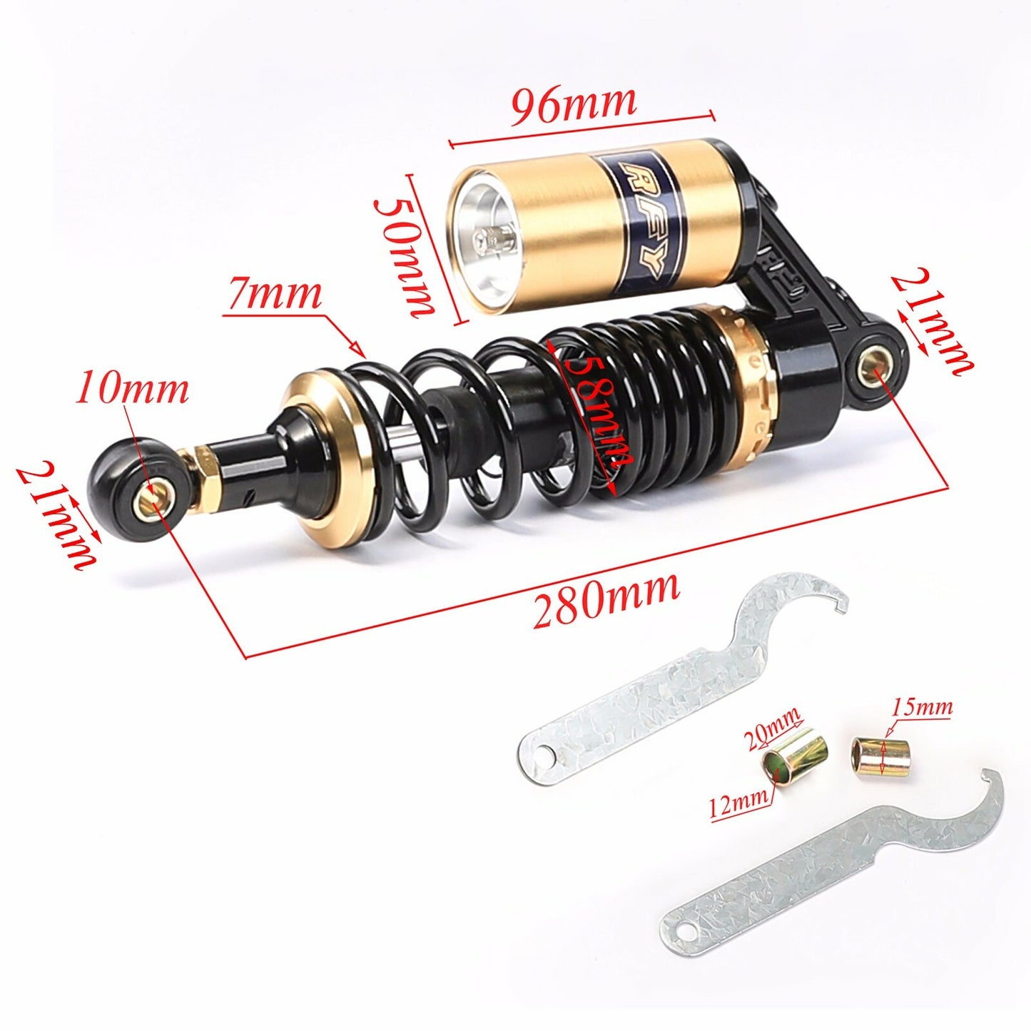 280mm rear shock absorber suitable for four-wheel drive vehicles, for Honda motorcycles, off-road vehicles, and off-road bicycles.