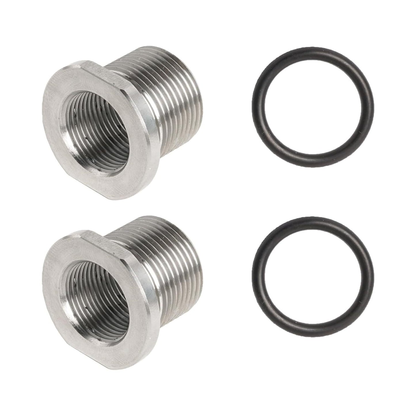 2pcs 1/2x28 ID to 5/8x24 OD Thread Protector Adapter with Washer Stainless Steel