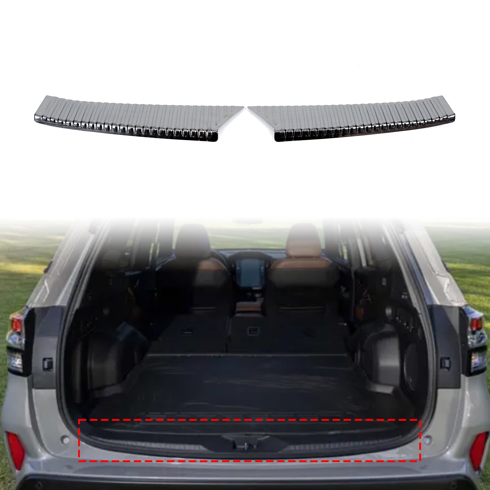 Steel inner rear bumper protector for Subaru Forester 2024-25, Black. n