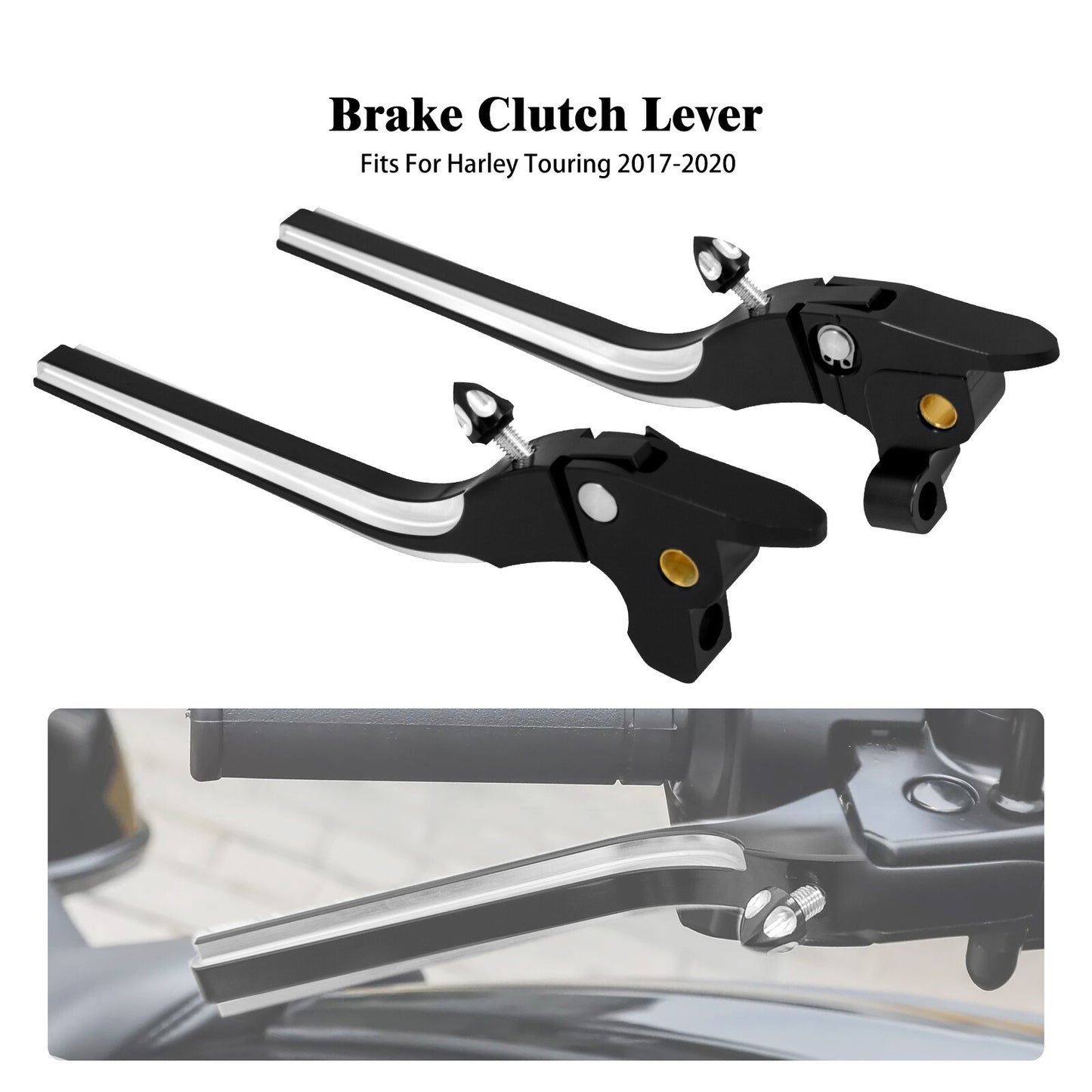 Black Brake Clutch Levers for Harley Touring Street Electra Road Glide 2017-2020 Q