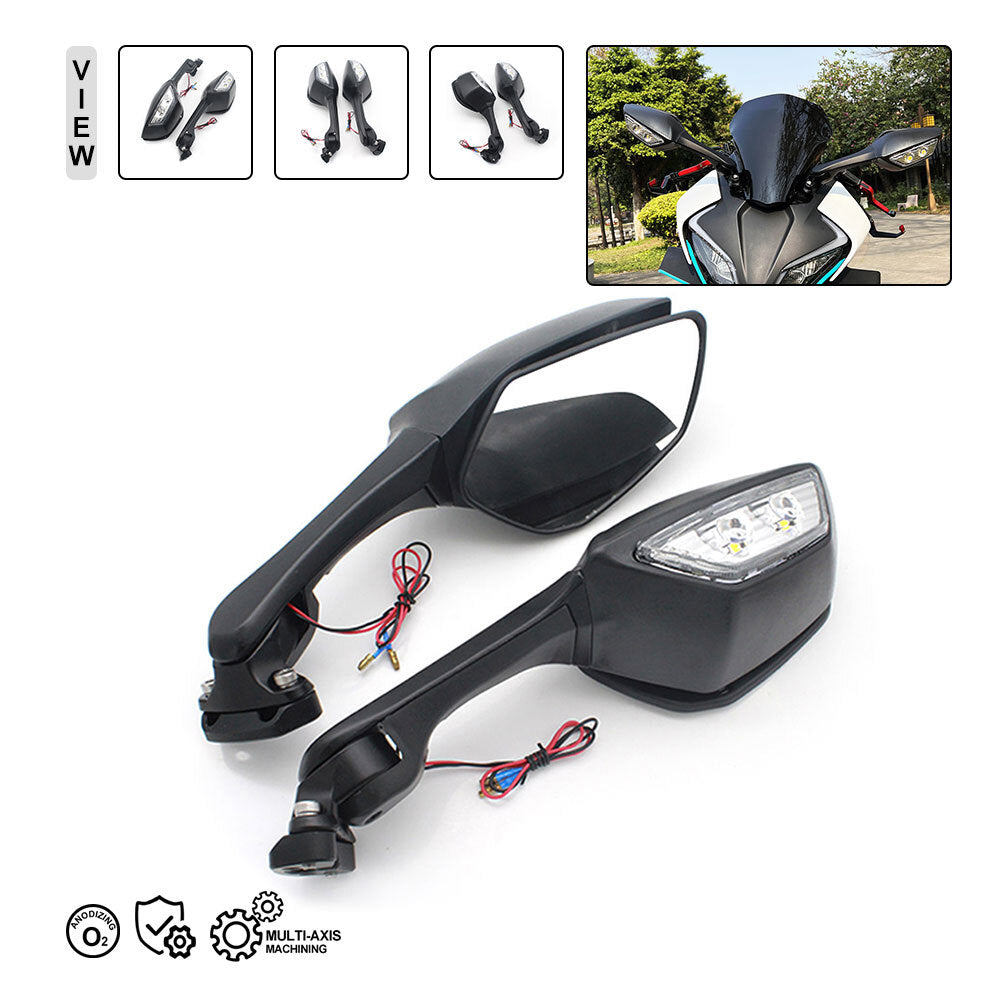 Motorcycle Black Side Rear View Mirrors For CF-MOTO 450SR 450SS 2022 2023 2024 Q
