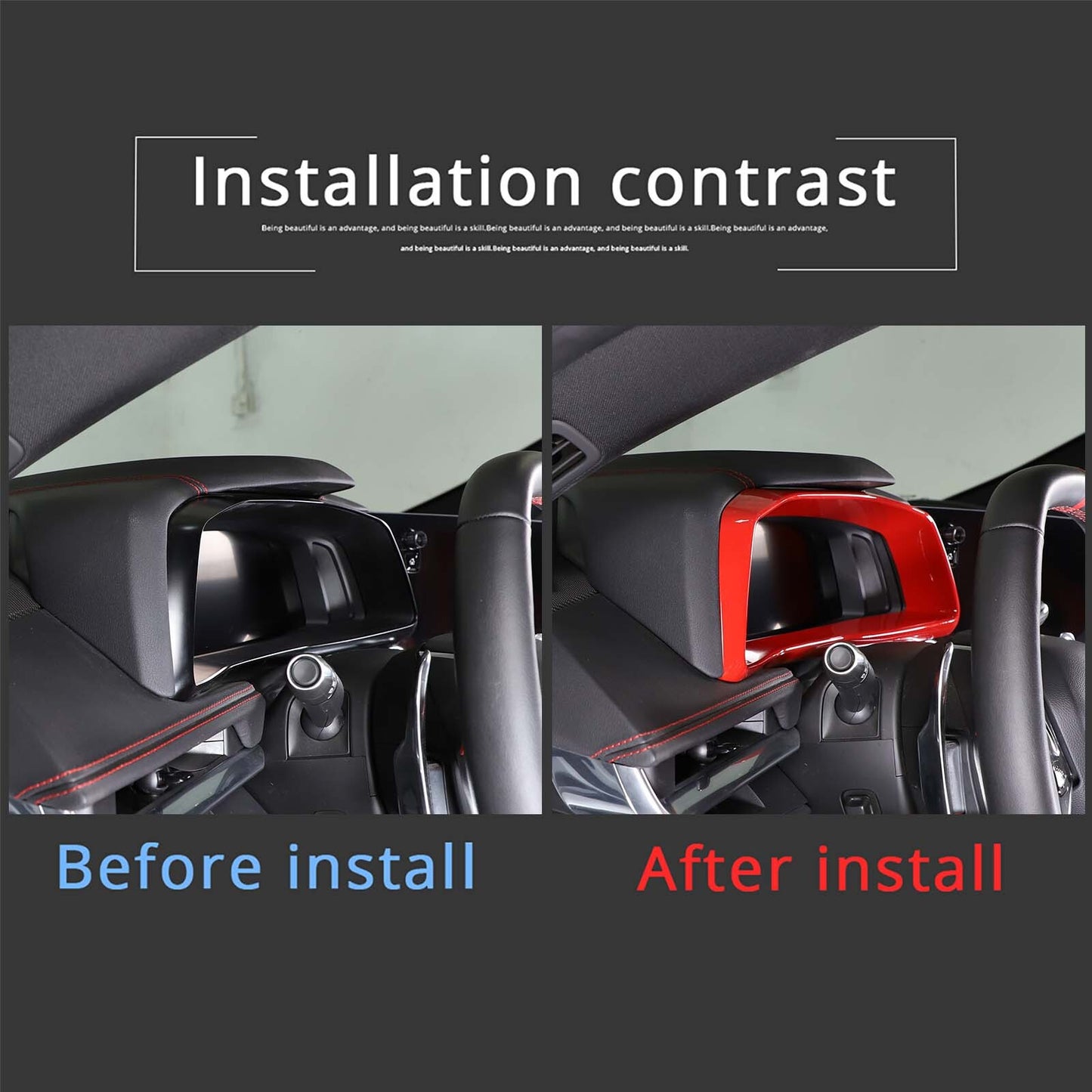 Red dashboard speedometer cluster panel trim kit for Corvette C8 2020 - 2023 n