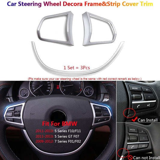 for BMW 5 7 F10 F07 F01 F02 Car Interior Steering Wheel Switch Panel Cover Trims